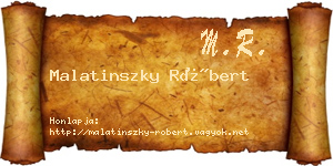 Malatinszky Róbert névjegykártya