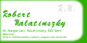 robert malatinszky business card